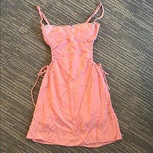 Elegant Pink Lace-Trimmed Dress